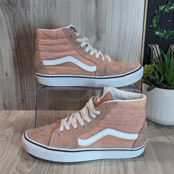 Women's Vans Old Skool Pink Suede & Canvas High Top Sneakers Size 6.5 - Picture 2 of 15